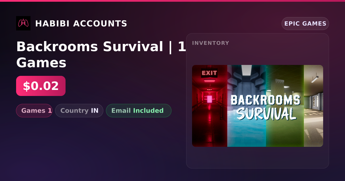 Backrooms Survival | 1 Games — HabibiAccounts