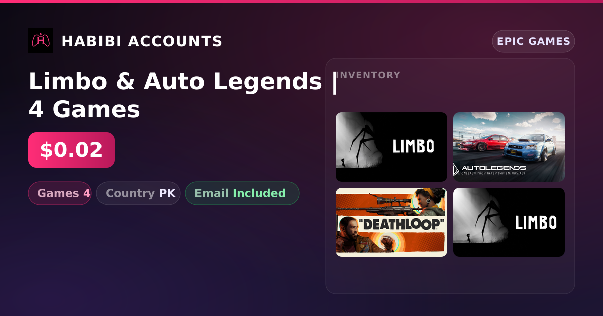 Limbo & Auto Legends | 4 Games — HabibiAccounts