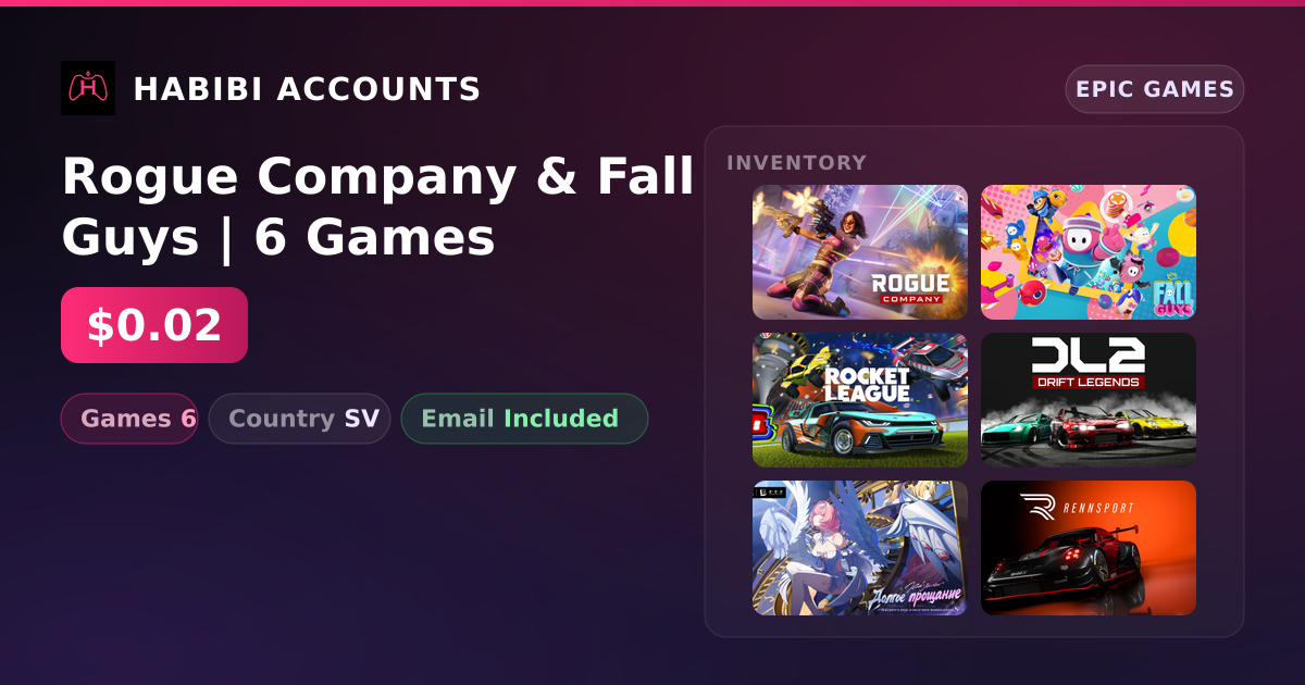 Rogue Company & Fall Guys | 6 Games — HabibiAccounts