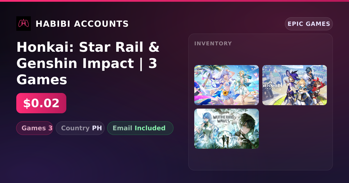 Honkai: Star Rail & Genshin Impact | 3 Games — HabibiAccounts