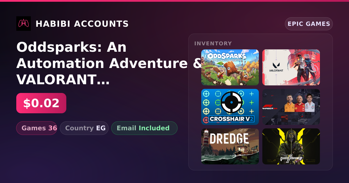 Oddsparks: An Automation Adventure & VALORANT | 36 Games — HabibiAccounts