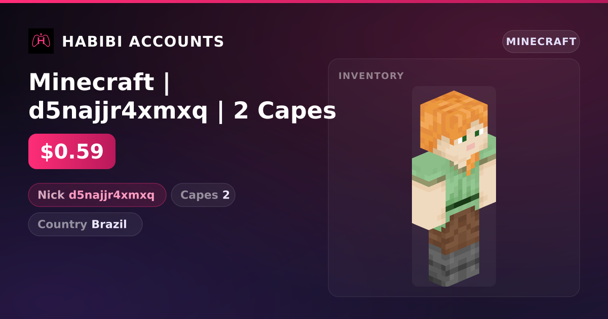 Minecraft | d5najjr4xmxq | 2 Capes — HabibiAccounts