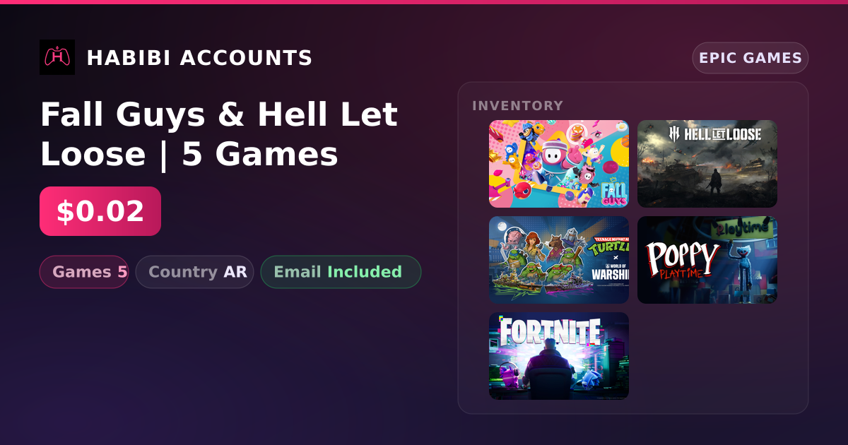 Fall Guys & Hell Let Loose | 5 Games — HabibiAccounts