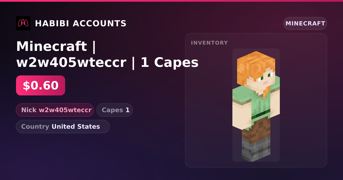 Minecraft | w2w405wteccr | 1 Capes — HabibiAccounts