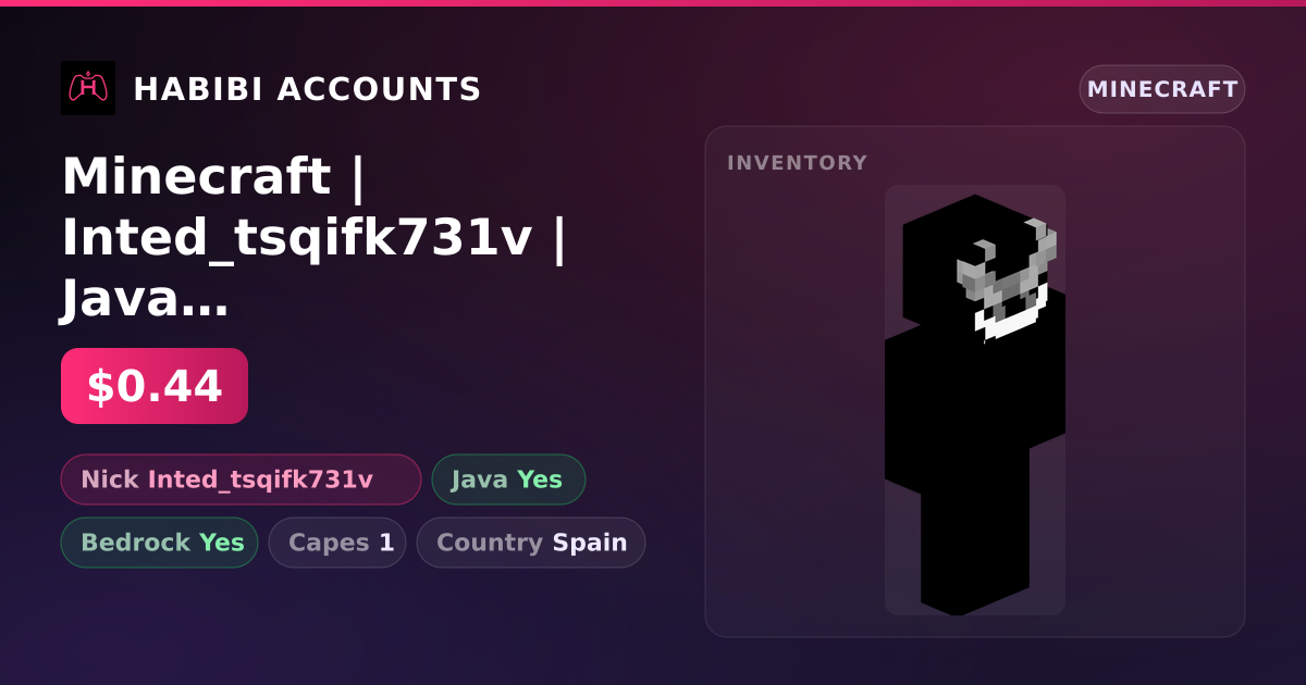 Minecraft | Inted_tsqifk731v | Java + Bedrock | 1 Capes — HabibiAccounts