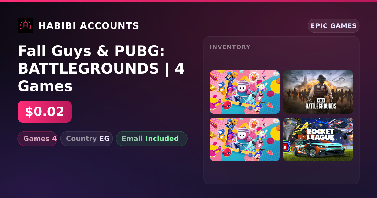 Fall Guys & PUBG: BATTLEGROUNDS | 4 Games — HabibiAccounts