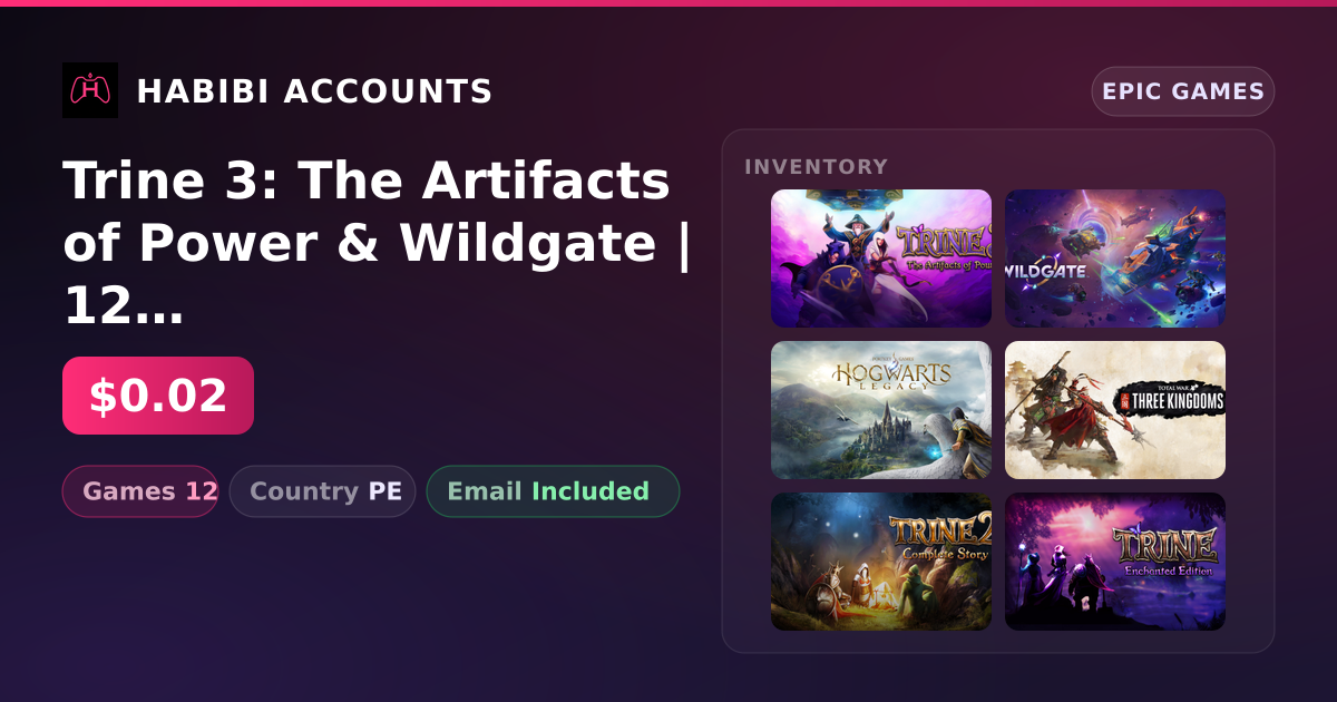Trine 3: The Artifacts of Power & Wildgate | 12 Games — HabibiAccounts