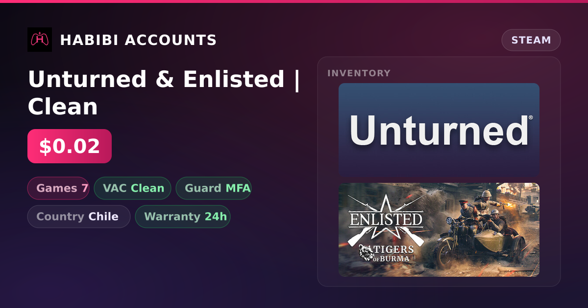 Unturned & Enlisted | Clean — HabibiAccounts