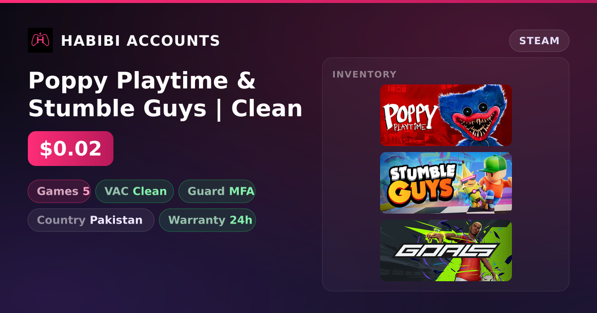 Poppy Playtime & Stumble Guys | Clean — HabibiAccounts