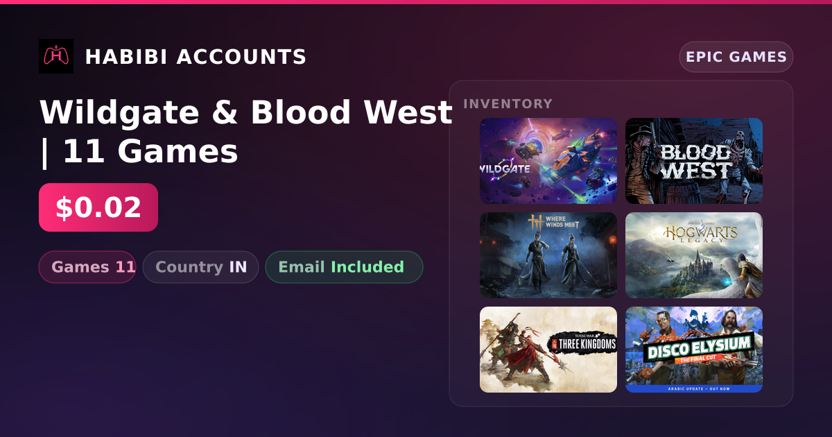Wildgate & Blood West | 11 Games — HabibiAccounts