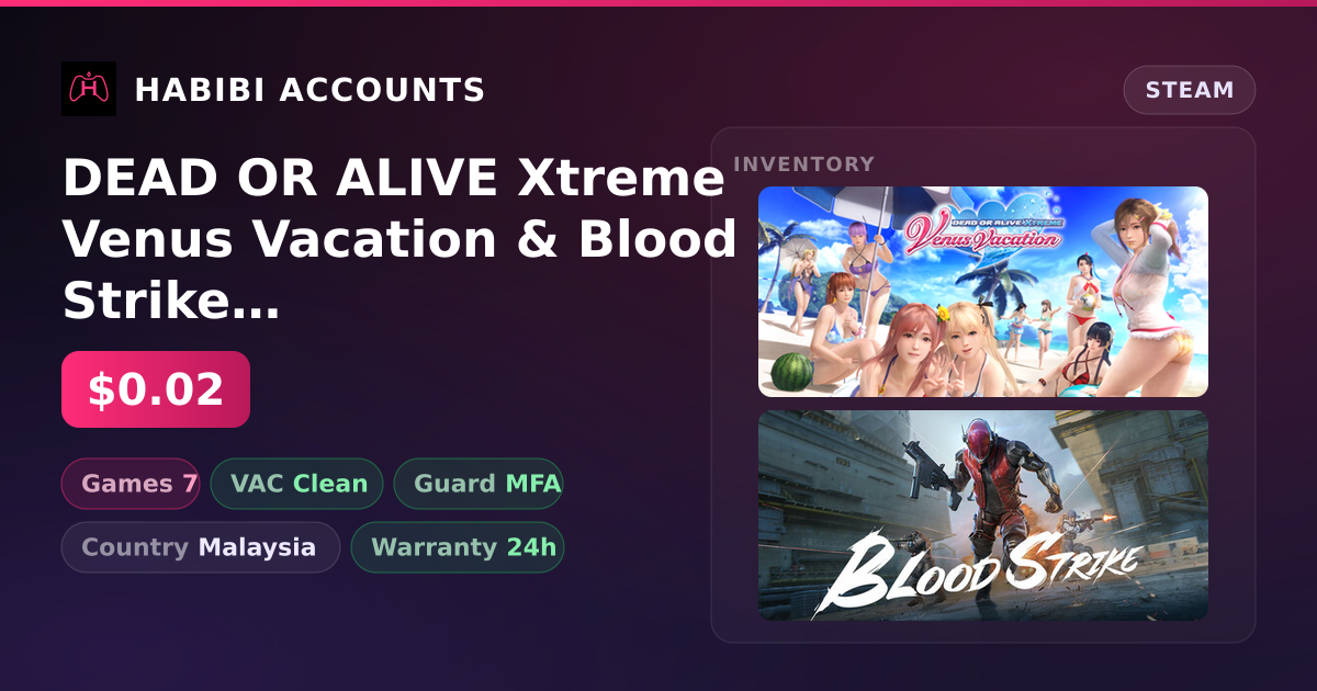 DEAD OR ALIVE Xtreme Venus Vacation & Blood Strike | Clean — HabibiAccounts