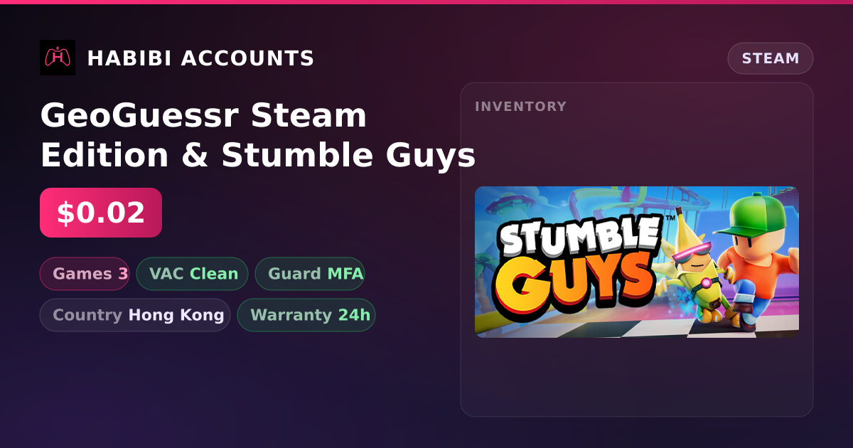 GeoGuessr Steam Edition & Stumble Guys — HabibiAccounts