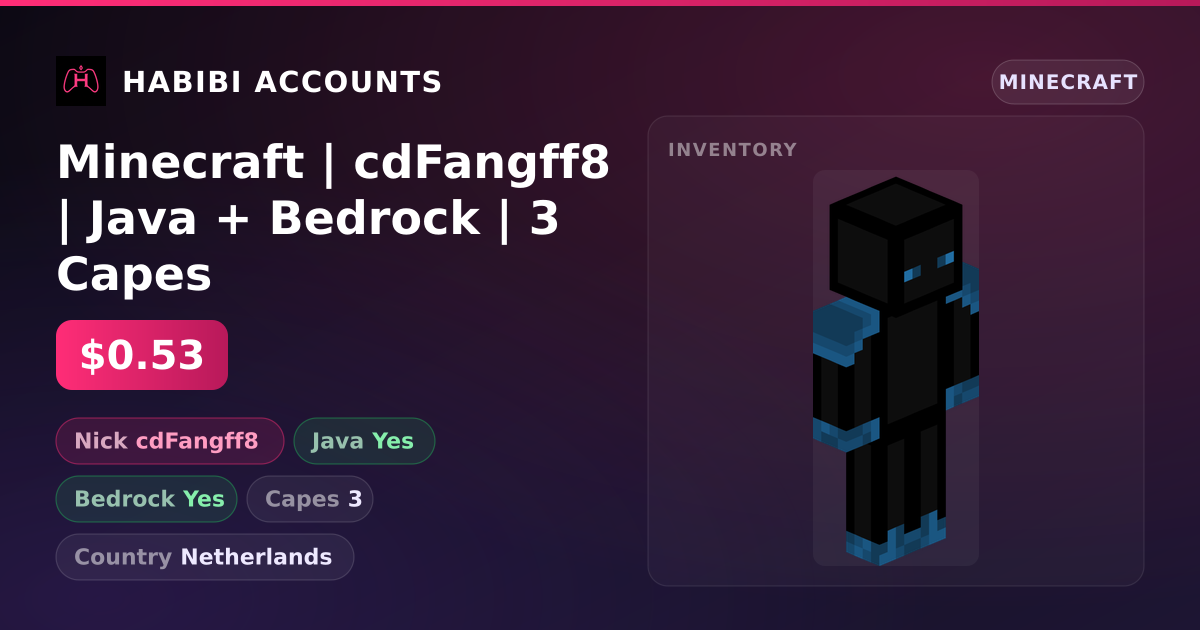 Minecraft | cdFangff8 | Java + Bedrock | 3 Capes — HabibiAccounts