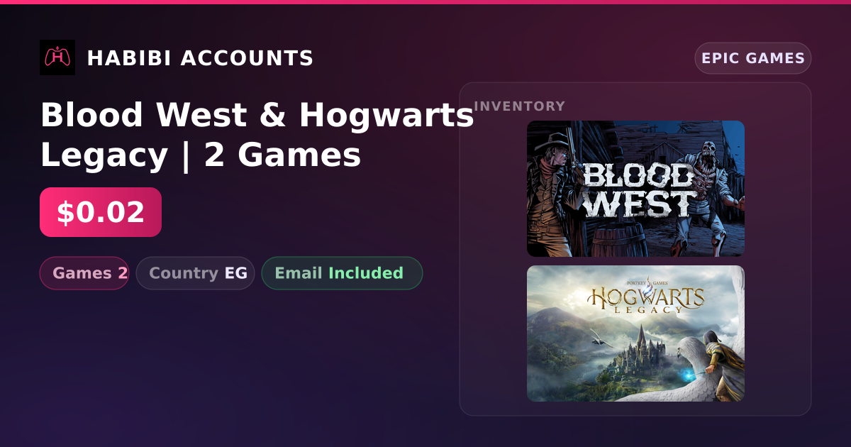 Blood West & Hogwarts Legacy | 2 Games — HabibiAccounts