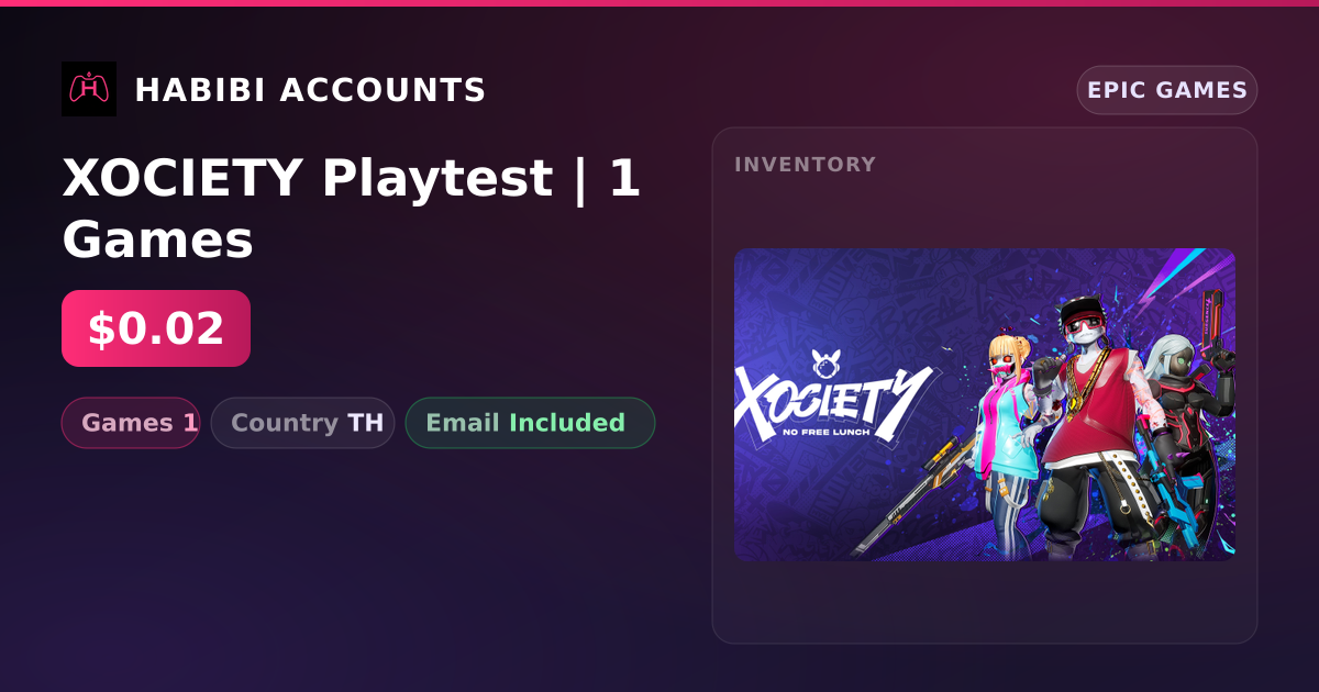 XOCIETY Playtest | 1 Games — HabibiAccounts