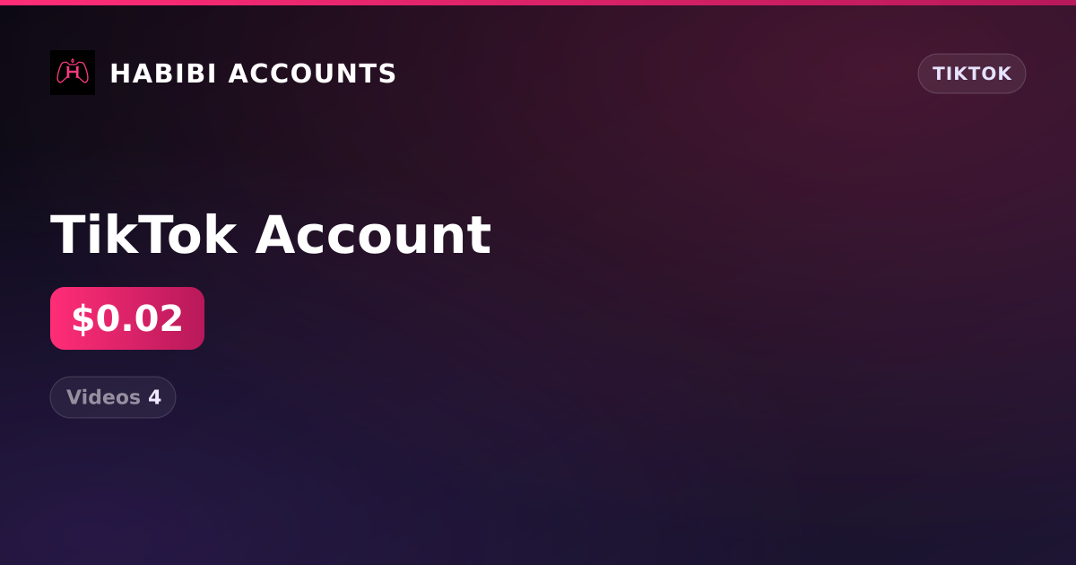 TikTok Account — HabibiAccounts