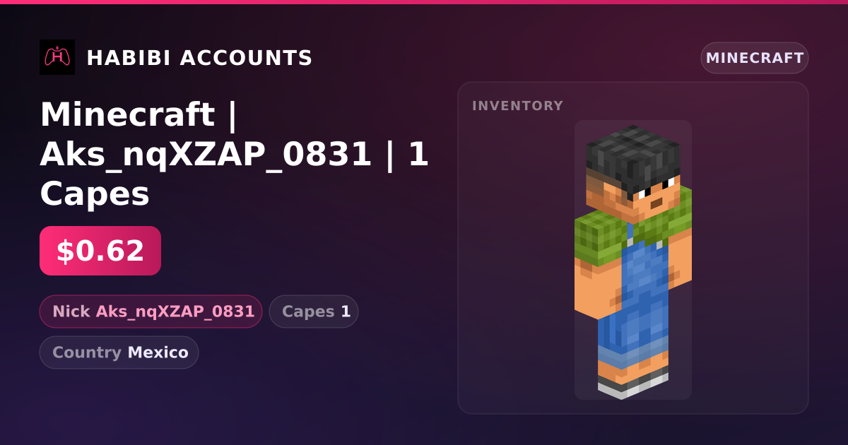 Minecraft | Aks_nqXZAP_0831 | 1 Capes — HabibiAccounts