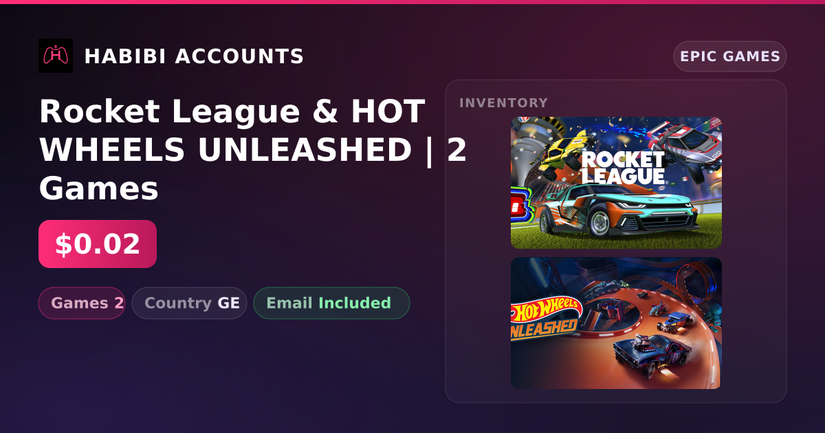 Rocket League & HOT WHEELS UNLEASHED | 2 Games — HabibiAccounts