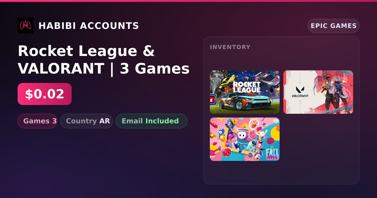 Rocket League & VALORANT | 3 Games — HabibiAccounts