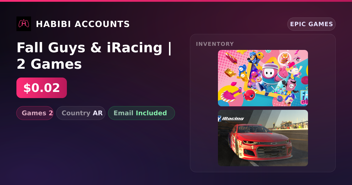 Fall Guys & iRacing | 2 Games — HabibiAccounts