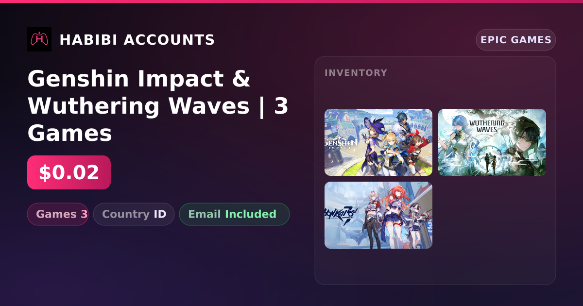 Genshin Impact & Wuthering Waves | 3 Games — HabibiAccounts