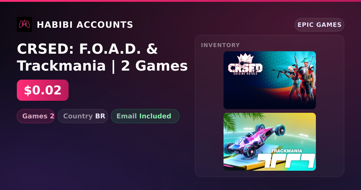CRSED: F.O.A.D. & Trackmania | 2 Games — HabibiAccounts