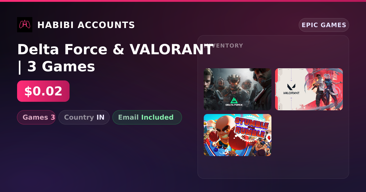 Delta Force & VALORANT | 3 Games — HabibiAccounts