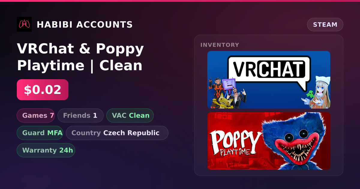 VRChat & Poppy Playtime | Clean — HabibiAccounts