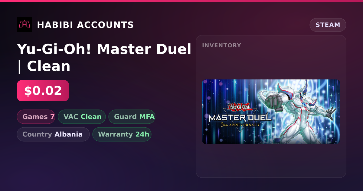 Yu-Gi-Oh! Master Duel | Clean — HabibiAccounts