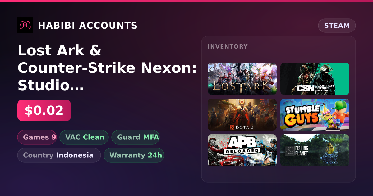 Lost Ark & Counter-Strike Nexon: Studio | Clean — HabibiAccounts