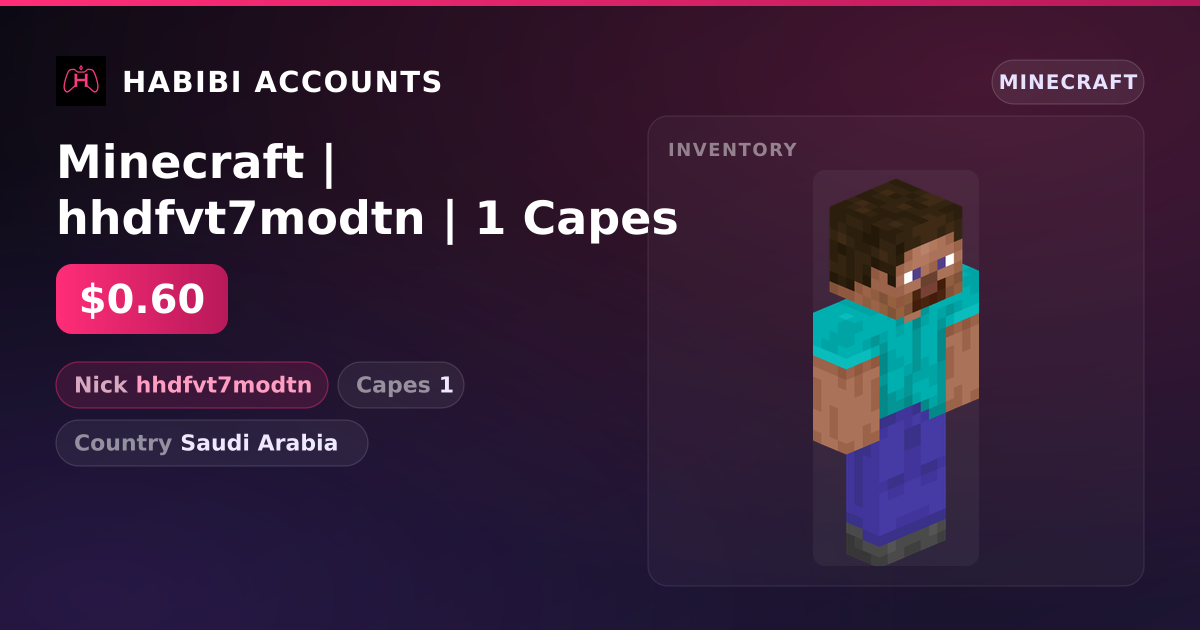 Minecraft | hhdfvt7modtn | 1 Capes — HabibiAccounts