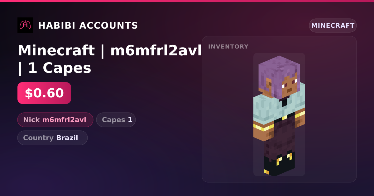 Minecraft | m6mfrl2avl | 1 Capes — HabibiAccounts
