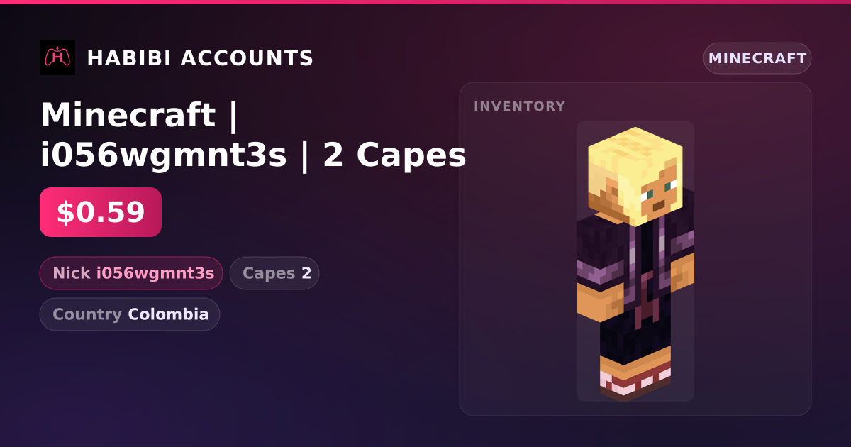 Minecraft | i056wgmnt3s | 2 Capes — HabibiAccounts