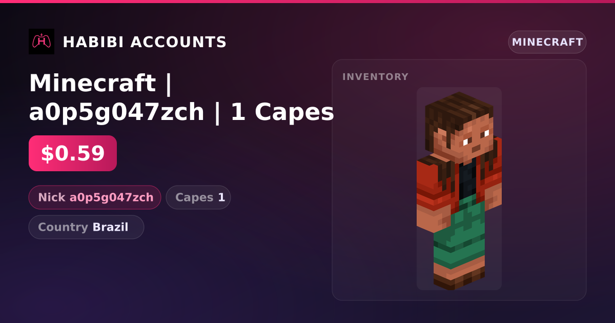 Minecraft | a0p5g047zch | 1 Capes — HabibiAccounts