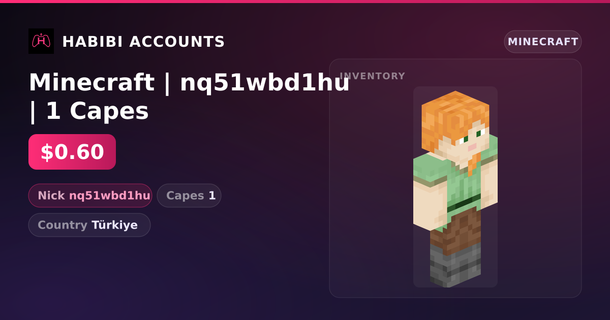 Minecraft | nq51wbd1hu | 1 Capes — HabibiAccounts