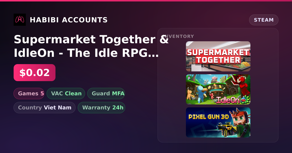 Supermarket Together & IdleOn - The Idle RPG | Clean — HabibiAccounts