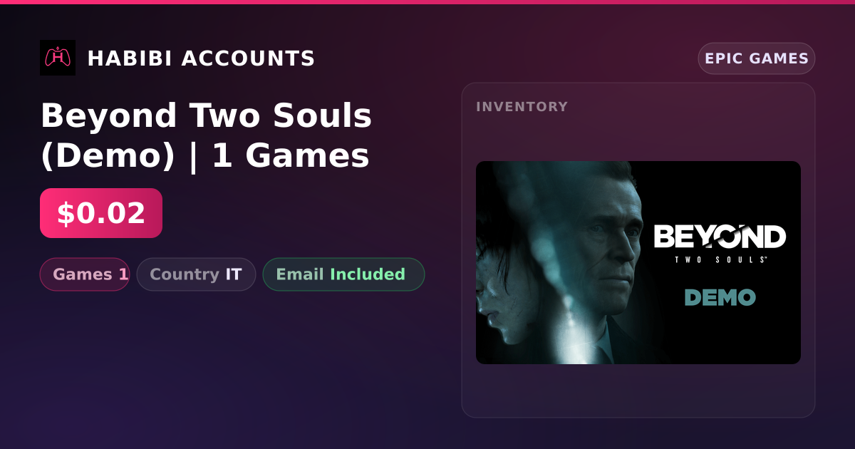 Beyond Two Souls (Demo) | 1 Games — HabibiAccounts