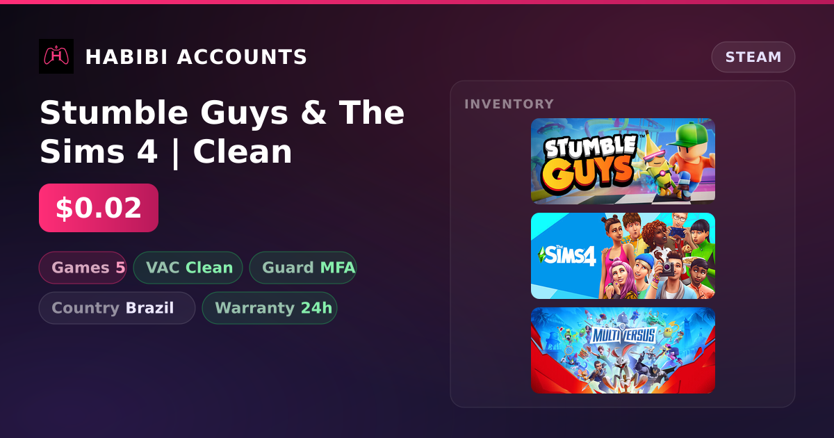 Stumble Guys & The Sims 4 | Clean — HabibiAccounts