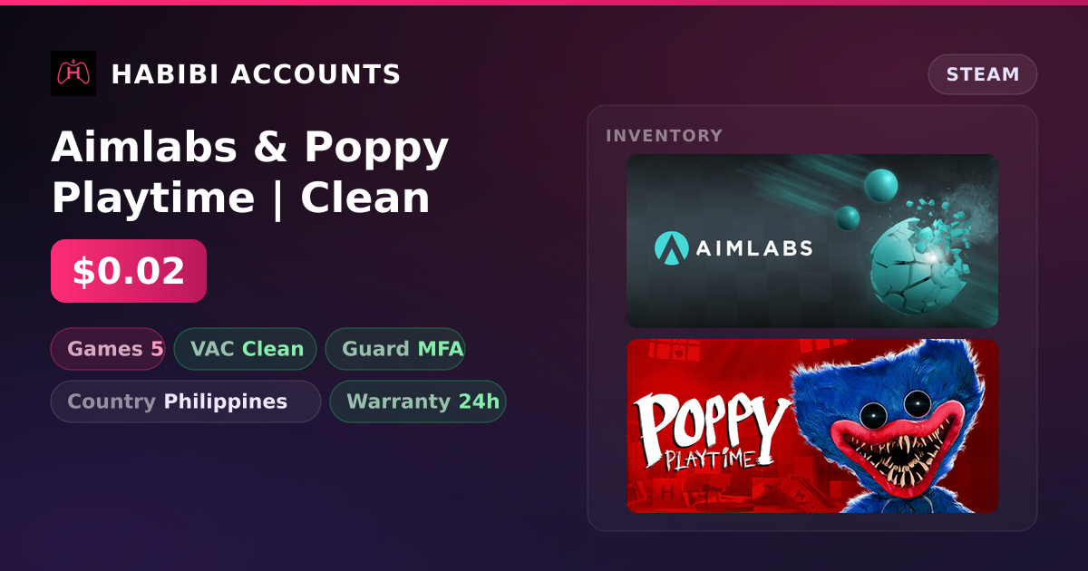Aimlabs & Poppy Playtime | Clean — HabibiAccounts