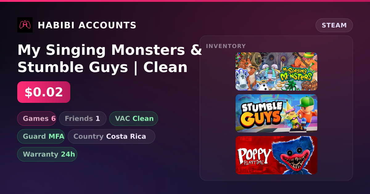 My Singing Monsters & Stumble Guys | Clean — HabibiAccounts