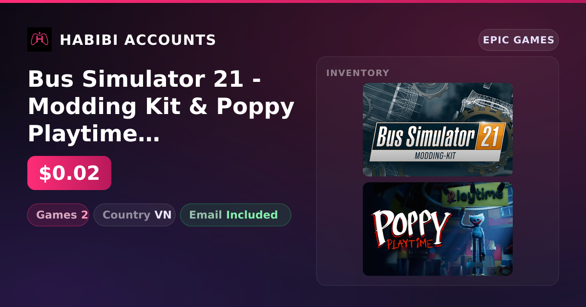 Bus Simulator 21 - Modding Kit & Poppy Playtime | 2 Games — HabibiAccounts