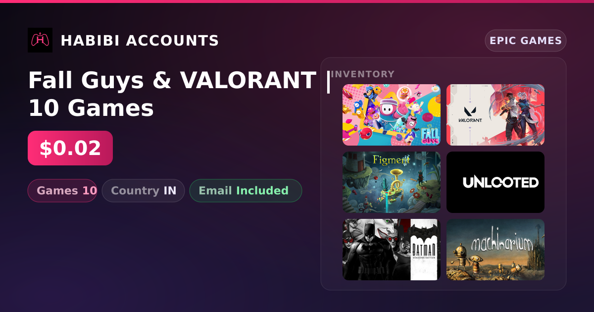 Fall Guys & VALORANT | 10 Games — HabibiAccounts