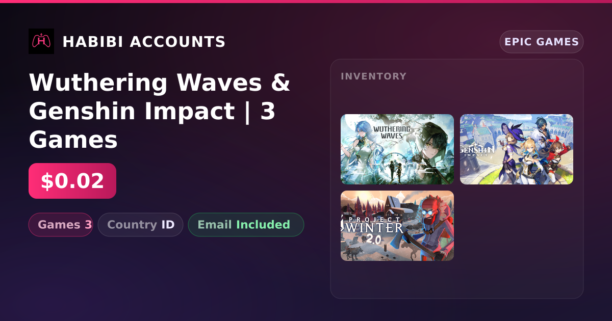 Wuthering Waves & Genshin Impact | 3 Games — HabibiAccounts