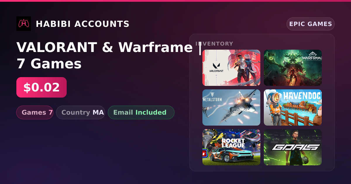 VALORANT & Warframe | 7 Games — HabibiAccounts