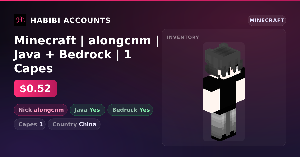 Minecraft | alongcnm | Java + Bedrock | 1 Capes — HabibiAccounts