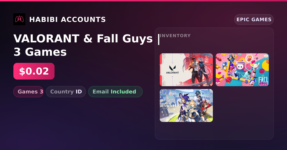 VALORANT & Fall Guys | 3 Games — HabibiAccounts