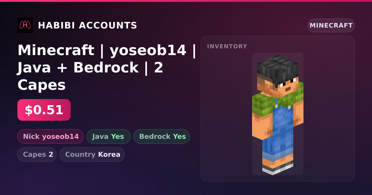 Minecraft | yoseob14 | Java + Bedrock | 2 Capes — HabibiAccounts