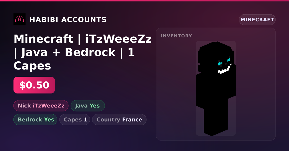 Minecraft | iTzWeeeZz | Java + Bedrock | 1 Capes — HabibiAccounts