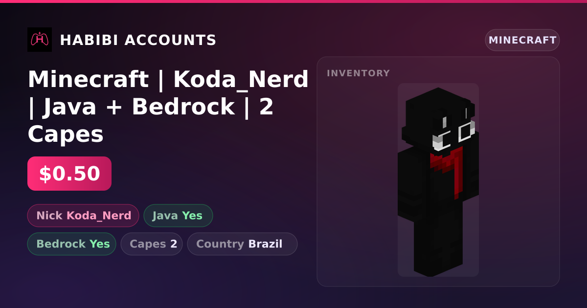 Minecraft | Koda_Nerd | Java + Bedrock | 2 Capes — HabibiAccounts