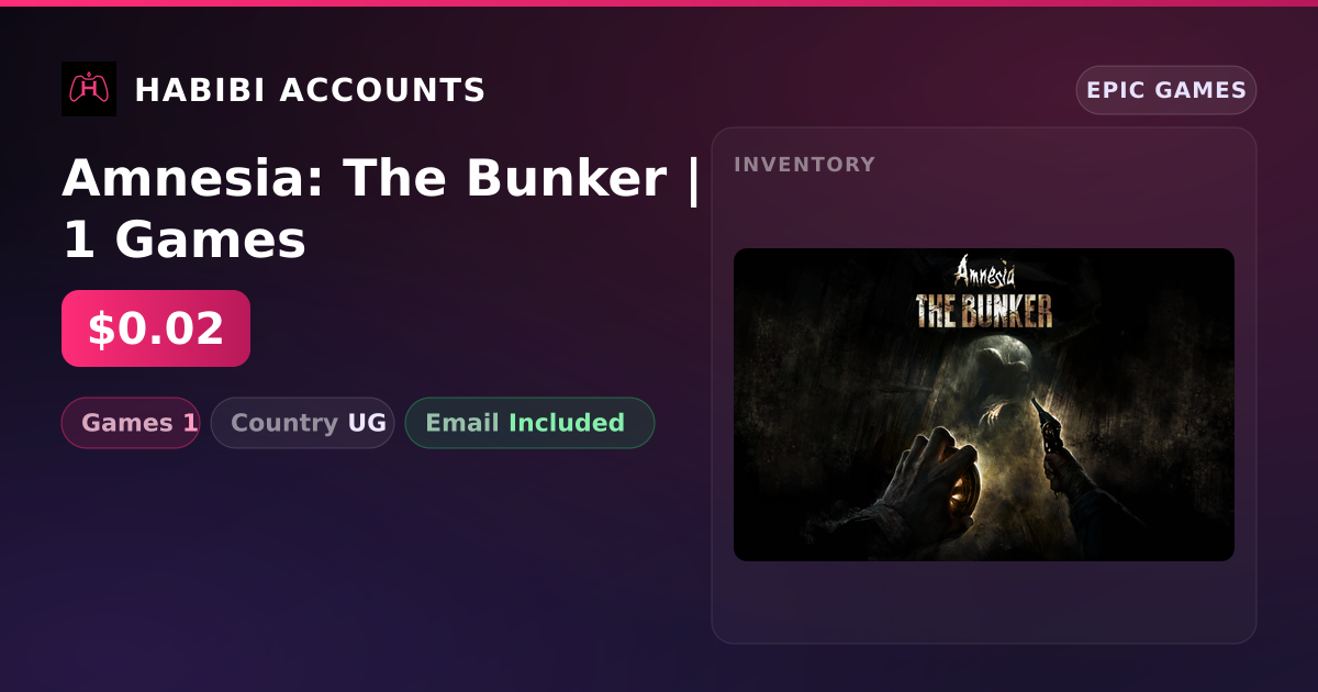 Amnesia: The Bunker | 1 Games — HabibiAccounts